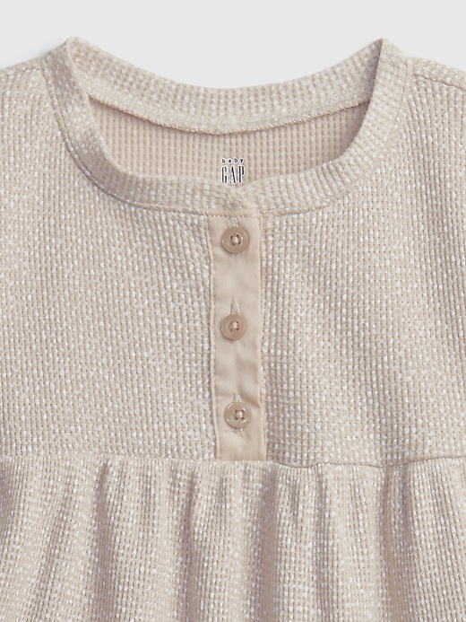 Image number 3 showing, Baby Waffle-Knit Henley One-Piece