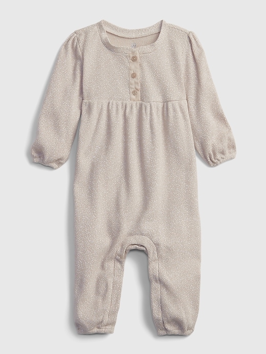 Image number 1 showing, Baby Waffle-Knit Henley One-Piece