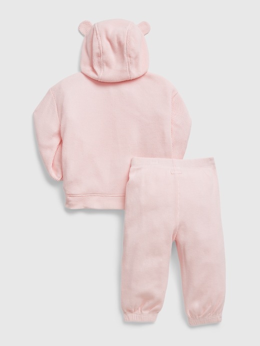 Image number 2 showing, Baby Waffle-Knit Hoodie Outfit Set