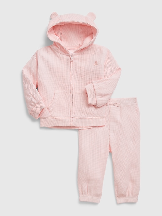 Image number 1 showing, Baby Waffle-Knit Hoodie Outfit Set