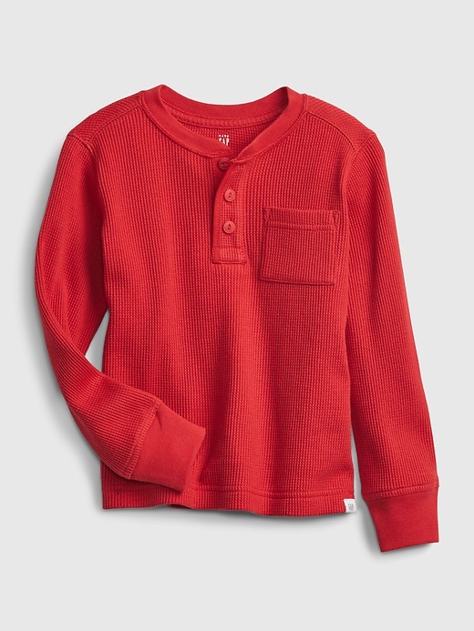 View large product image 1 of 1. Toddler Waffle-Knit Henley T-shirt
