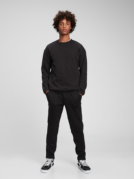 1 of 8 showing, with the color true black of product Teen Fit Tech Crewneck Sweatshirt