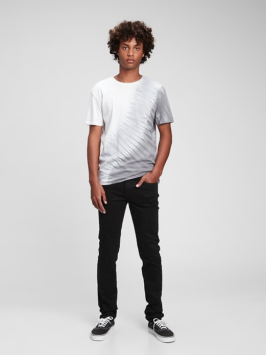 1 of 8 showing, with the color black rinse of product Teen Stacked Ankle Skinny Jeans with Washwell ™