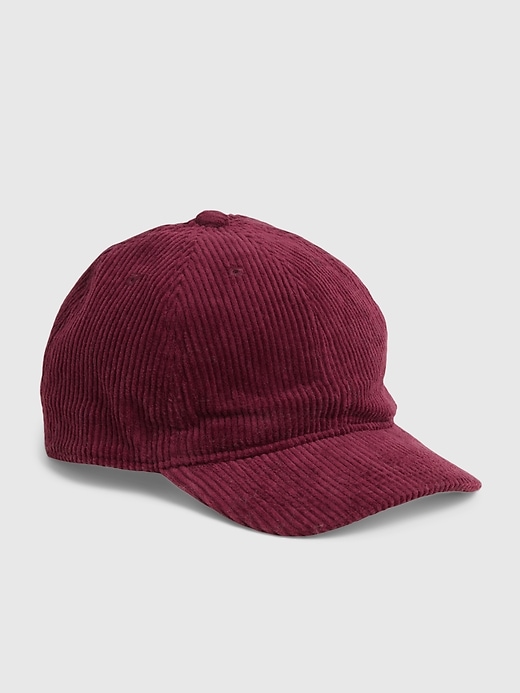 1 of 8 showing, with the color ruby wine of product Kids Corduroy Baseball Hat