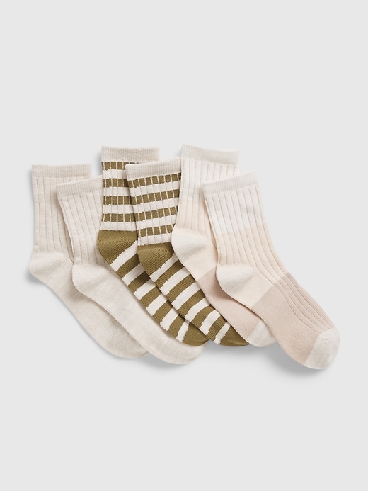 1 of 8 showing, with the color multi of product Kids Stripe Crew Socks (3-Pack)
