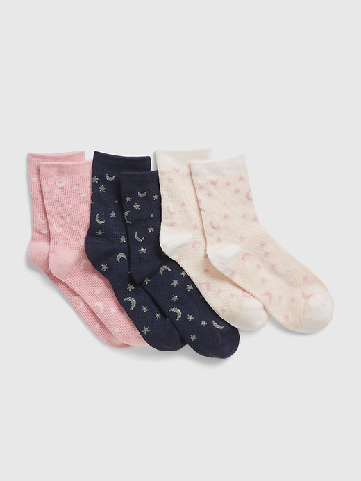 1 of 8 showing, with the color multi of product Kids Star Graphic Print Crew Socks (3-Pack)