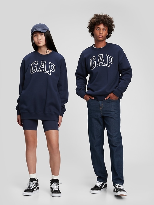1 of 8 showing, with the color blue of product Teen Gap Logo Crewneck Sweatshirt
