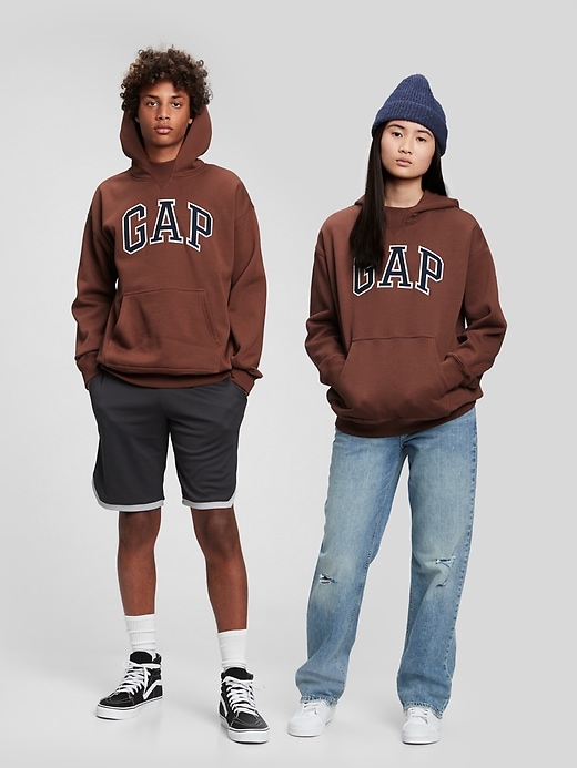 1 of 8 showing, with the color brown of product Teen Gap Logo Hoodie