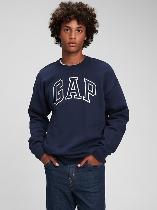 2 of 8 showing, with the color blue of product Teen Gap Logo Crewneck Sweatshirt