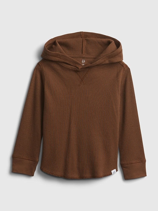 1 of 8 showing, with the color mocha brown of product Toddler Textured Hoodie