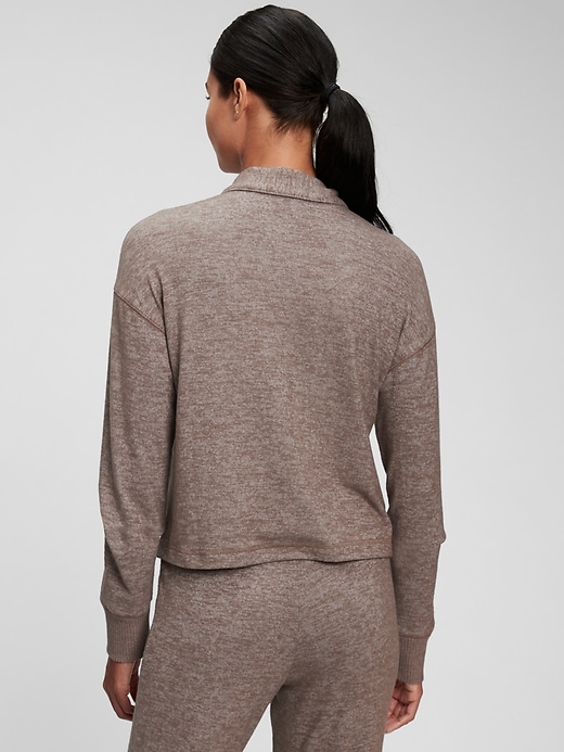 2 of 8 showing, with the color taproot brown of product Softspun Henley Polo T-Shirt