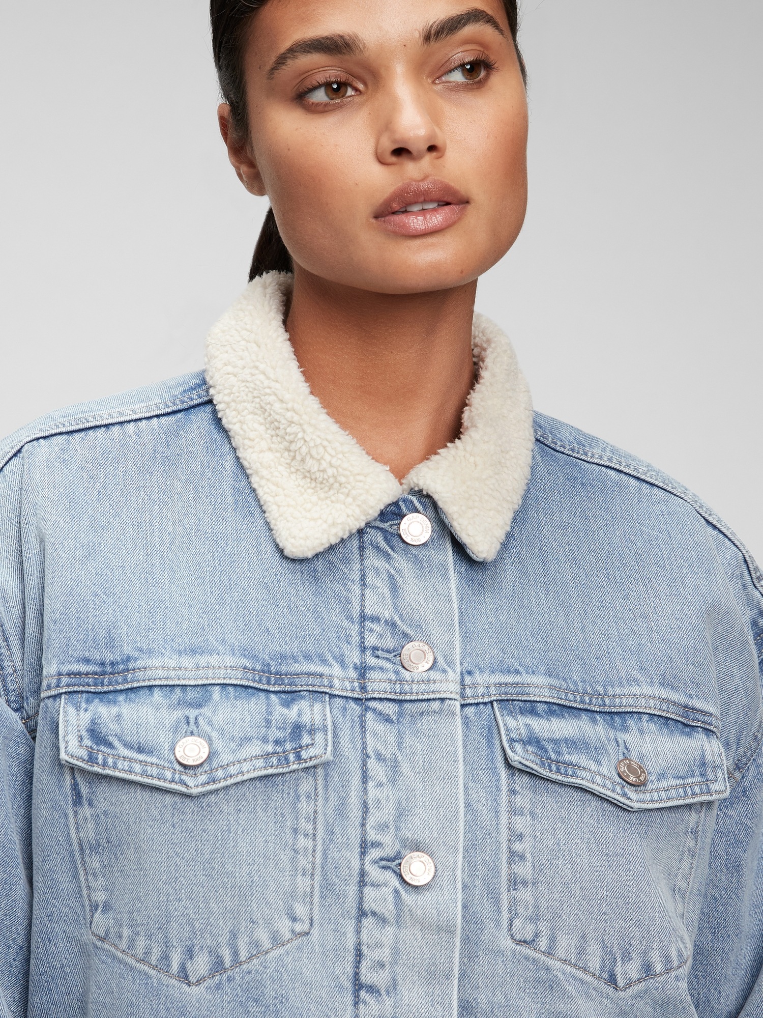 gap denim fur jacket
