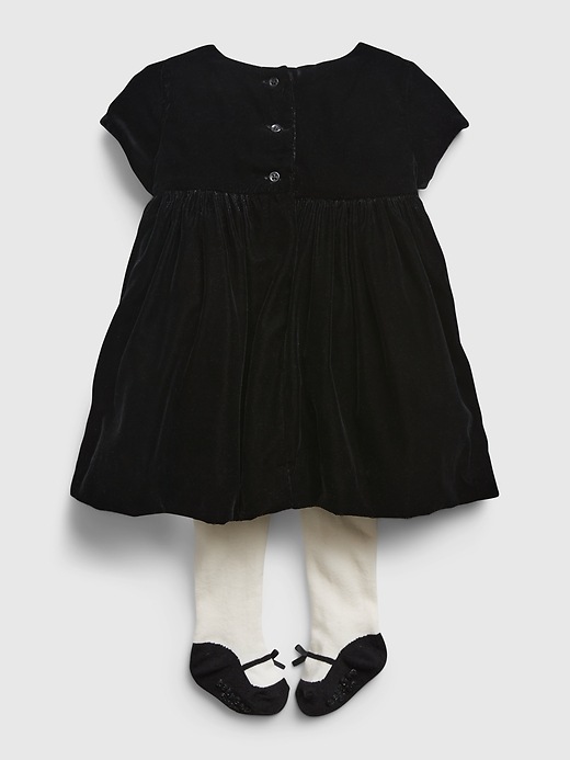 Image number 2 showing, Baby Velvet Dress Outfit Set