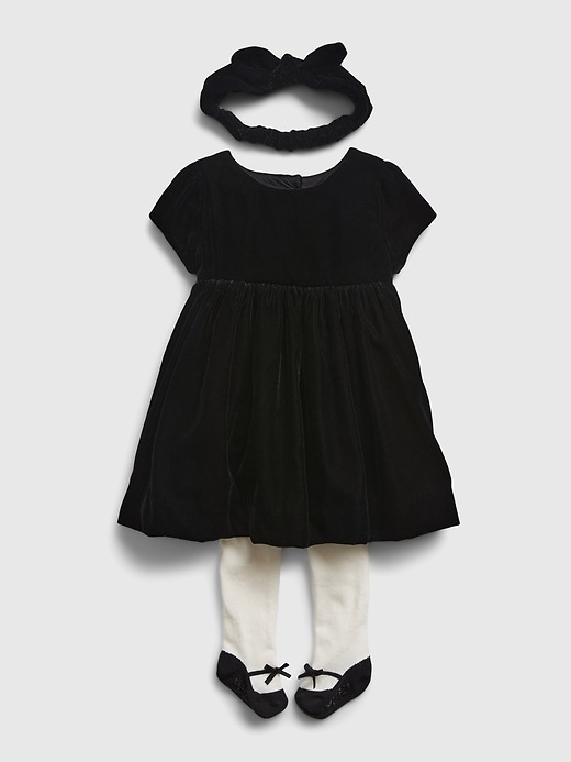 Image number 3 showing, Baby Velvet Dress Outfit Set