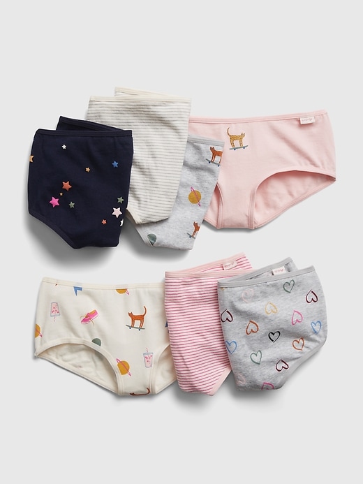 1 of 8 showing, with the color multi of product Kids Organic Cotton Printed Bikini Briefs (7-Pack)