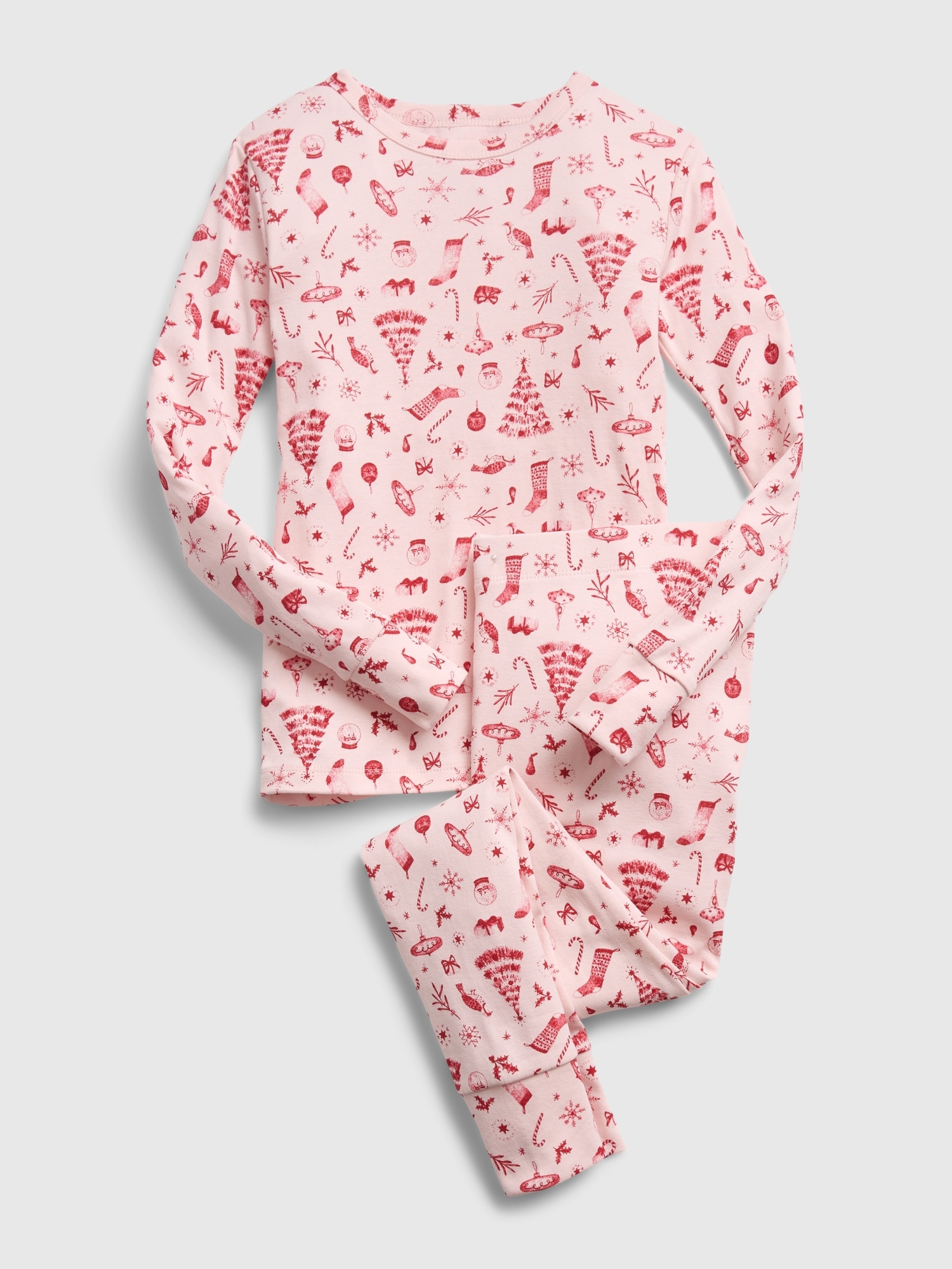 Kids Organic Cotton Holiday Print PJ Set