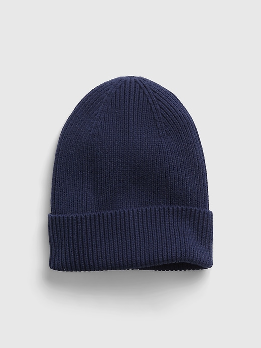 1 of 8 showing, with the color elysian blue of product Kids Organic Cotton Beanie