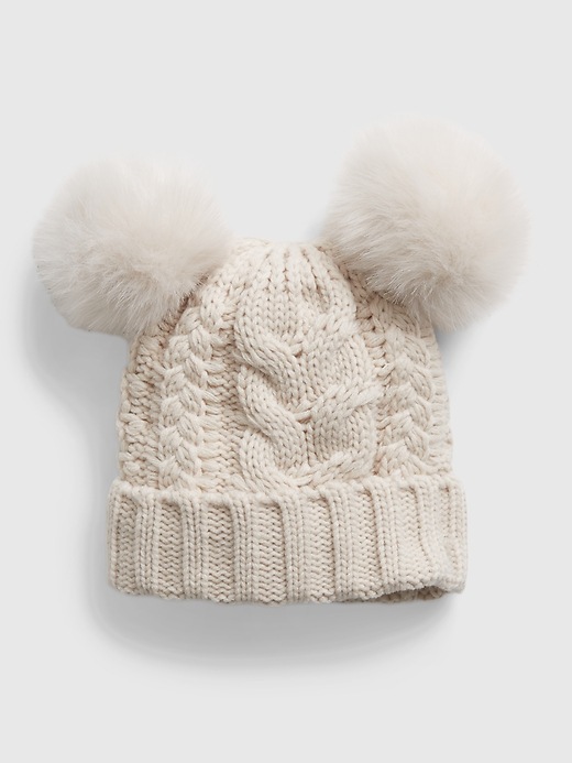 View large product image 1 of 1. Toddler Cable Knit Pom Beanie