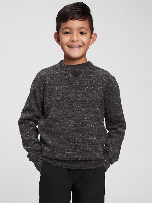 2 of 8 showing, with the color charcoal grey of product Kids Crewneck Sweater