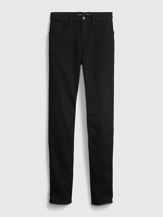 2 of 8 showing, with the color black rinse of product Teen Stacked Ankle Skinny Jeans with Washwell ™