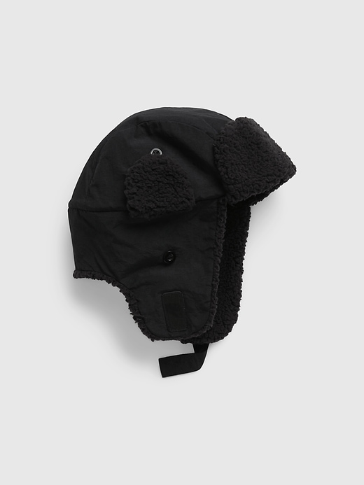 1 of 8 showing, with the color true black of product Kids ColdControl Ultra Max Sherpa Trapper Hat