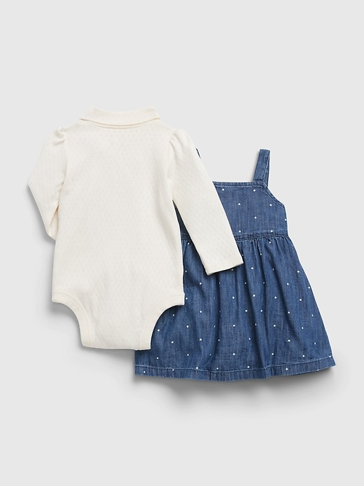 Image number 2 showing, Baby Denim Dress Outfit Set