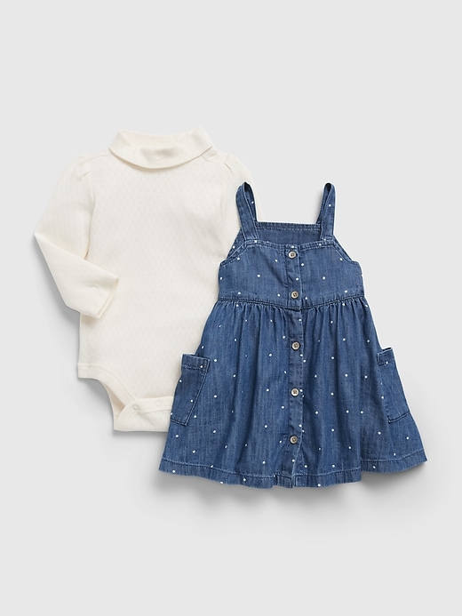 Image number 1 showing, Baby Denim Dress Outfit Set
