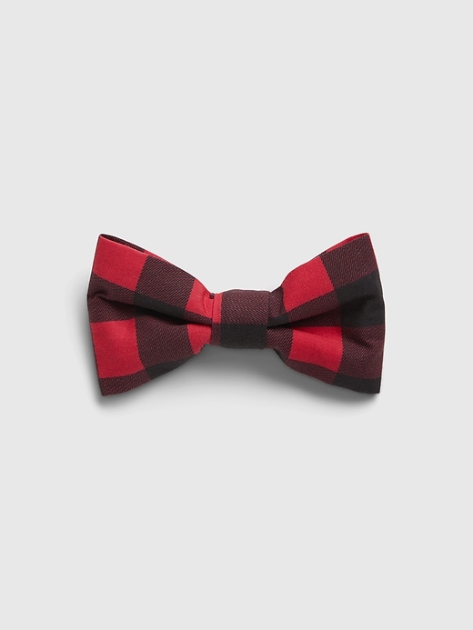 1 of 8 showing, with the color red buffalo plaid of product Kids Bow Tie