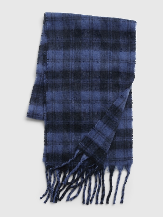 1 of 8 showing, with the color blue plaid of product Brushed Cozy Scarf
