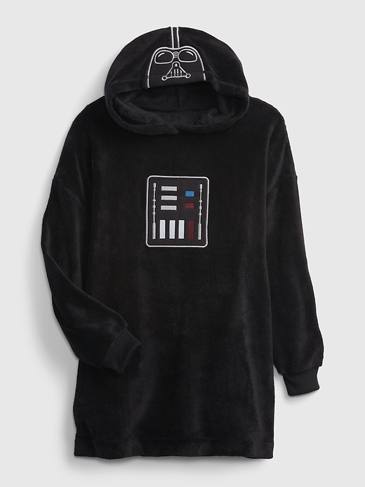 1 of 8 showing, with the color true black of product GapKids &#124 Star Wars™ Darth Vader Graphic Sleep Hoodie