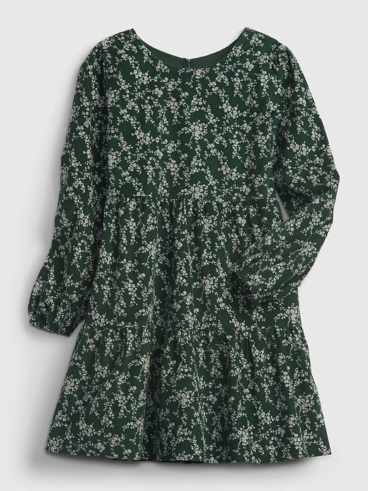 Image number 1 showing, Kids Corduroy Floral Print Dress