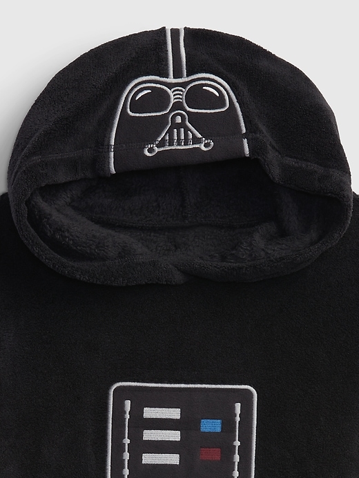 2 of 8 showing, with the color true black of product GapKids &#124 Star Wars™ Darth Vader Graphic Sleep Hoodie