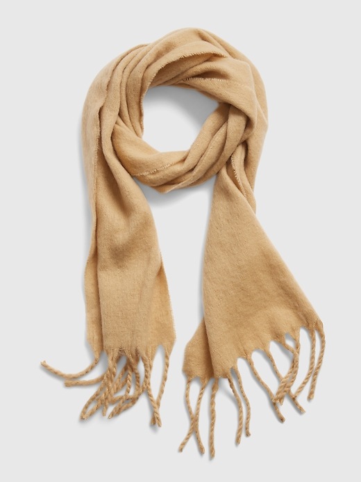 1 of 8 showing, with the color camel tan of product Brushed Cozy Scarf