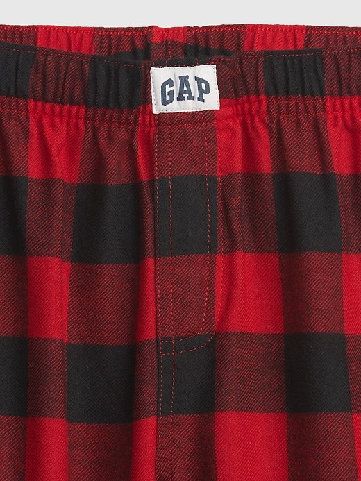 2 of 8 showing, with the color buffalo plaid of product Kids Recycled Polyester Plaid Print PJ Pants