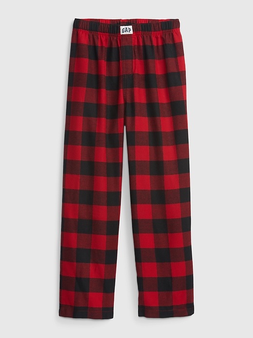 Image number 1 showing, Kids Recycled Polyester Plaid Print PJ Pants