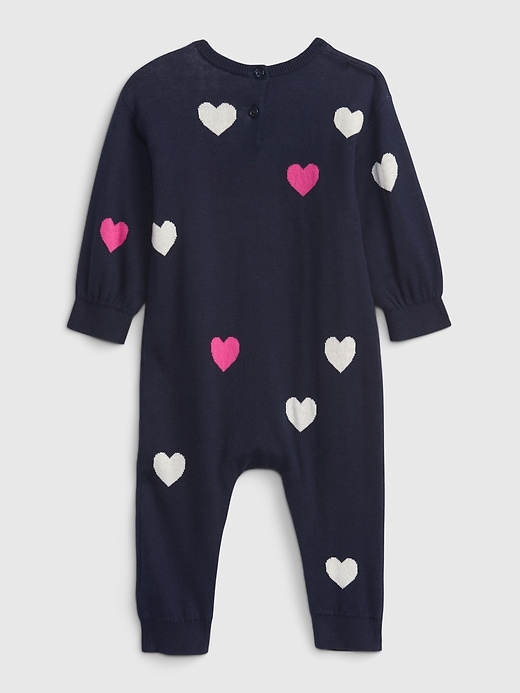 2 of 8 showing, with the color hearts of product Baby Heart Print Sweater One-Piece