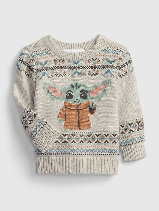 1 of 8 showing, with the color light heather grey of product babyGap &#124 Star Wars™ Graphic Sweater