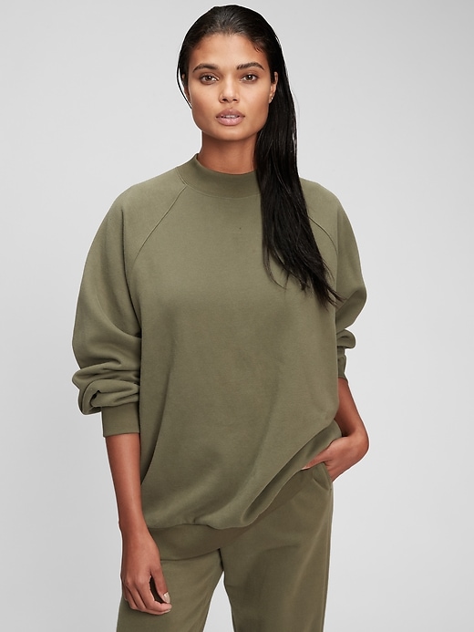 View large product image 1 of 1. Vintage Soft Mockneck Oversized Sweatshirt