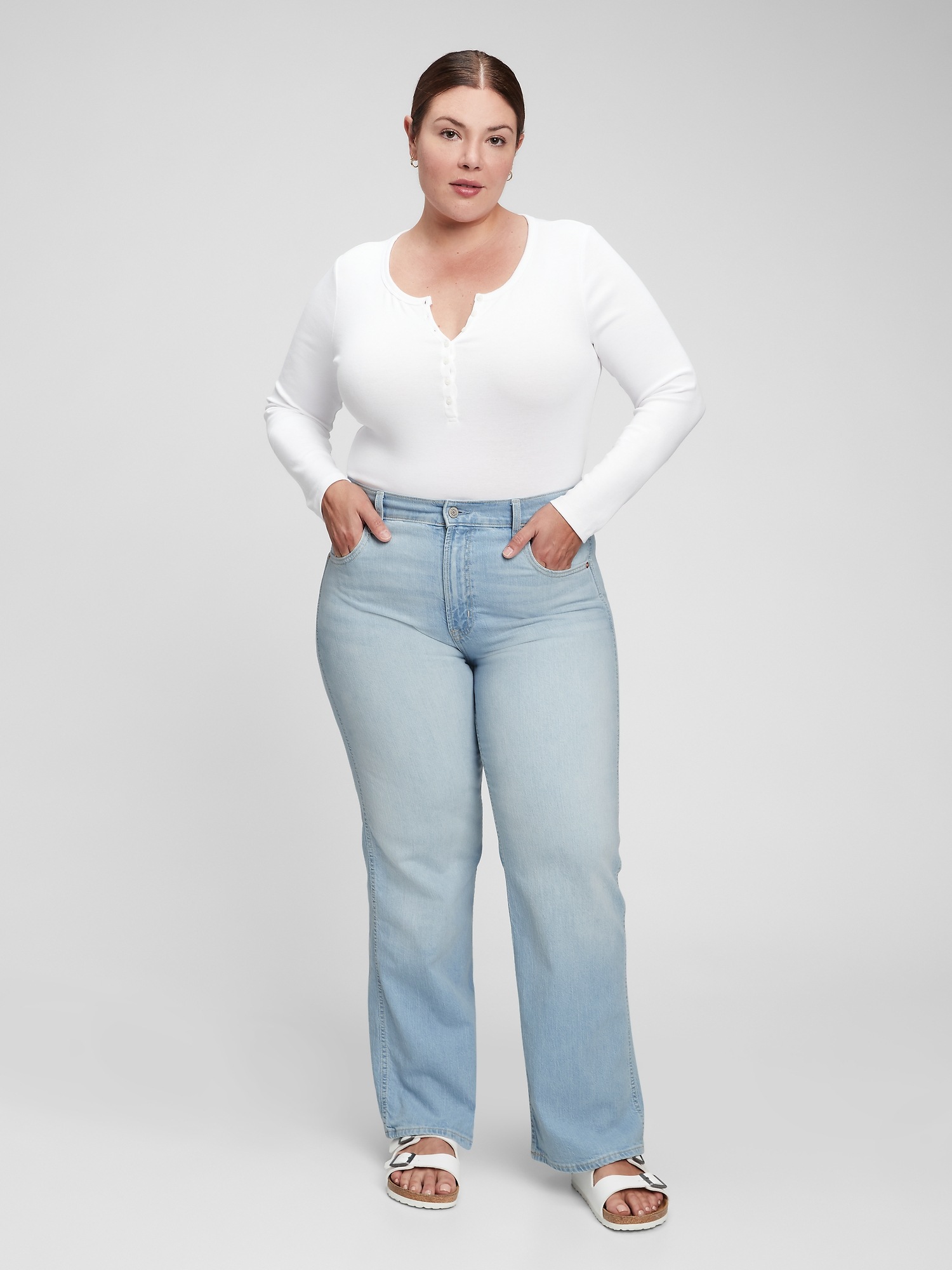 High Rise Vintage Flare Jeans with 