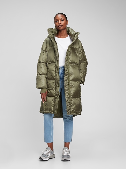 Image number 6 showing, 100% Recycled Relaxed Heavyweight Midi Puffer Coat