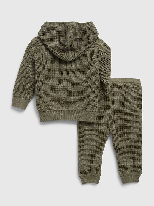 Image number 2 showing, Baby Waffle-Knit Hoodie Set