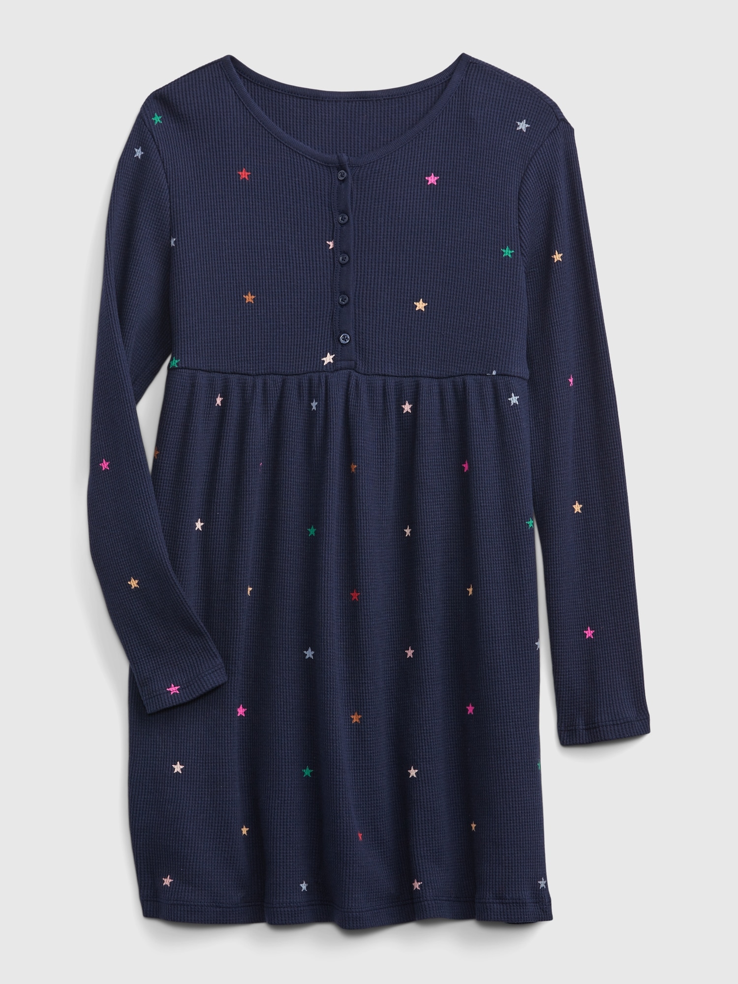 Girls' Waffle Henley Dress by Gap Multi Stars Size XXL (14/16)