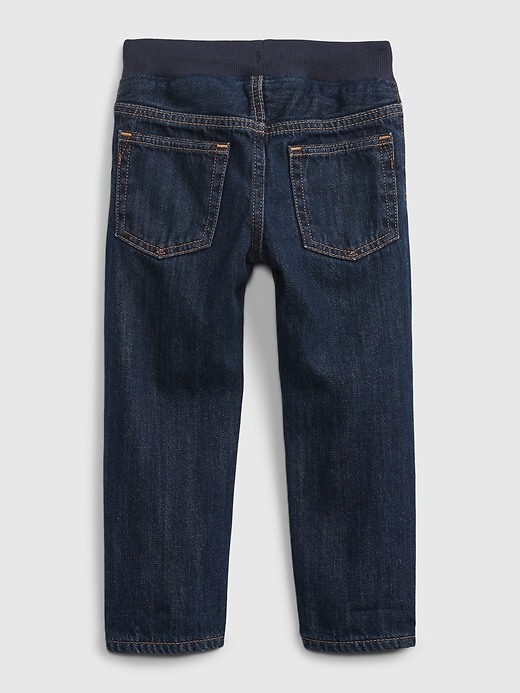 Image number 2 showing, Toddler Lined Slim Pull-On Jeans with Washwell &#153