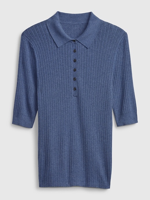 Image number 8 showing, Ribbed Polo Sweater