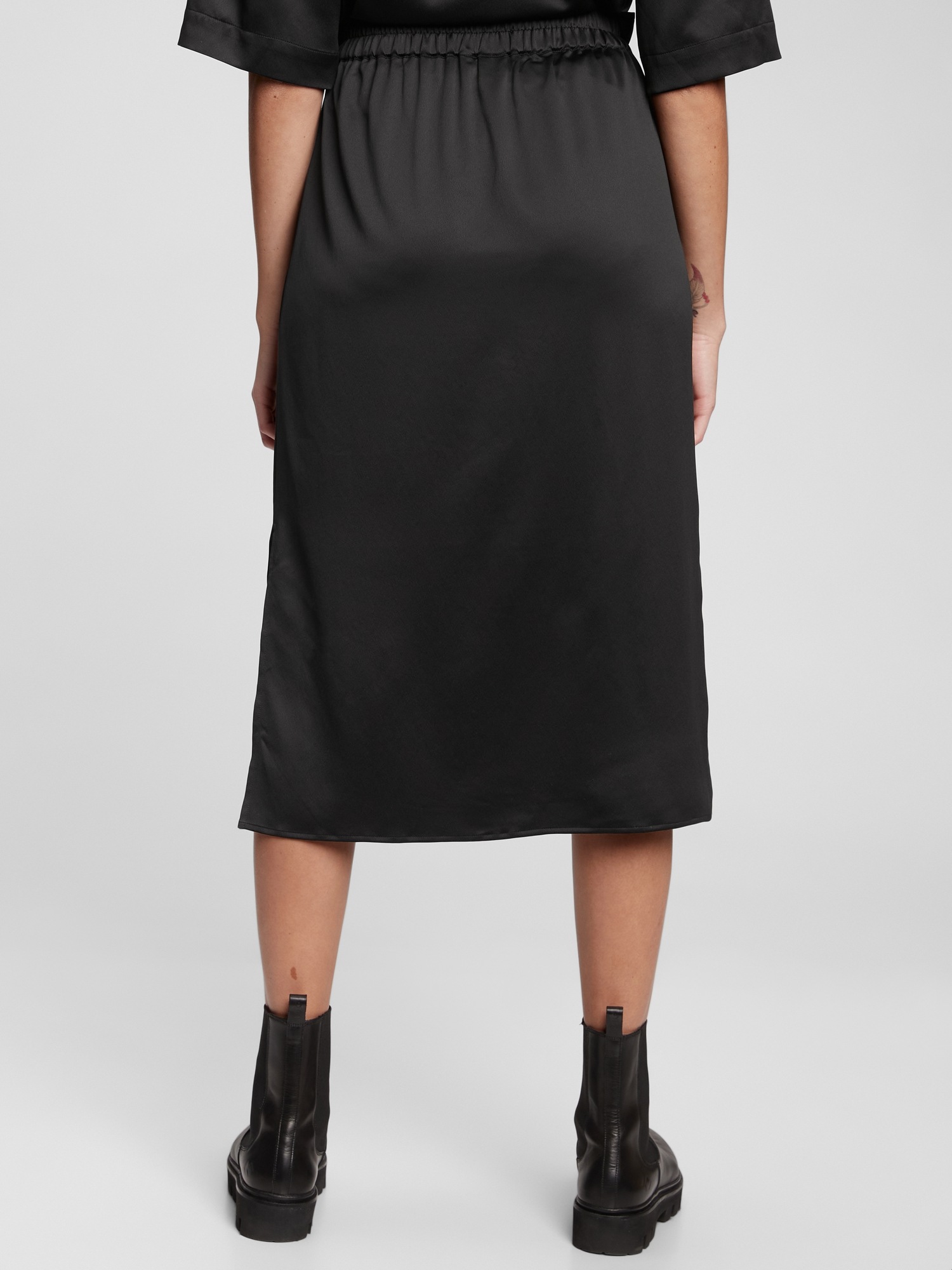 PullOn Satin Midi Skirt Gap