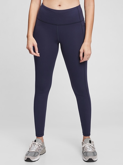 Image number 1 showing, GapFit High Rise Brushed Power Leggings