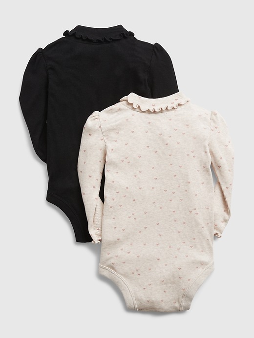 Image number 2 showing, Baby Ribbed-Knit Turtleneck Bodysuit (2-Pack)