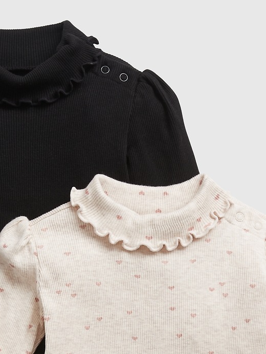 Image number 3 showing, Baby Ribbed-Knit Turtleneck Bodysuit (2-Pack)