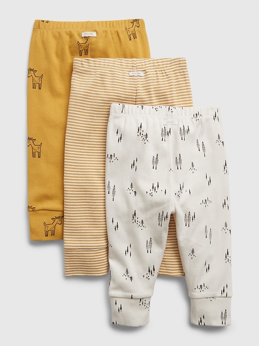 2 of 8 showing, with the color honey i'm home of product Baby 100% Organic Cotton Print Pull-On Pants (3-Pack)
