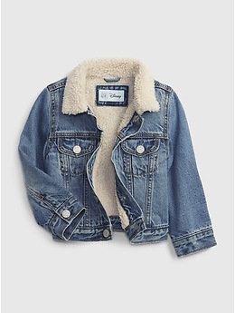 Gap Disney Baby Toddler Sherpa Lined Icon Denim Jacket Gap